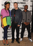 Justin Timberlake with V.V. Brown and Dizzee Rascal at a launch show for Timberlake's fashion label William Rast.