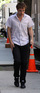 Robert Pattinson between scenes for his upcoming film 'Remember Me' filming in New York City