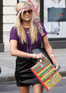An hippy-esque Fearne Cotton leaving the Radio 1 studios in London, England