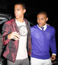 Marvin Humes and Jonathan Gill aka JB from JLS outside the Baroque club, London.