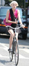 Agyness Deyn cycling in Brooklyn, New York, America