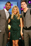 Sienna Miller poses with G.I. Joe co-stars Marlon Wayans and Channing Tatum while promoting the new film in New York.