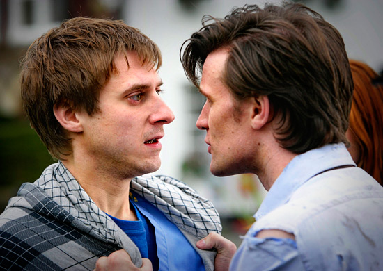 Amy's boyfriend Rory Williams Arthur Darvill squares up to the Doctor