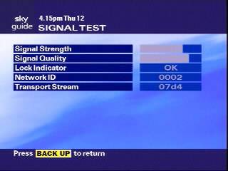 SkyGuide: Services - System Setup - Signal Test